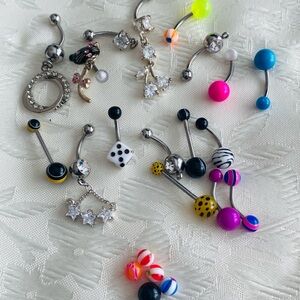 Belly Button Rings naval jewelry lot of 17 pieces